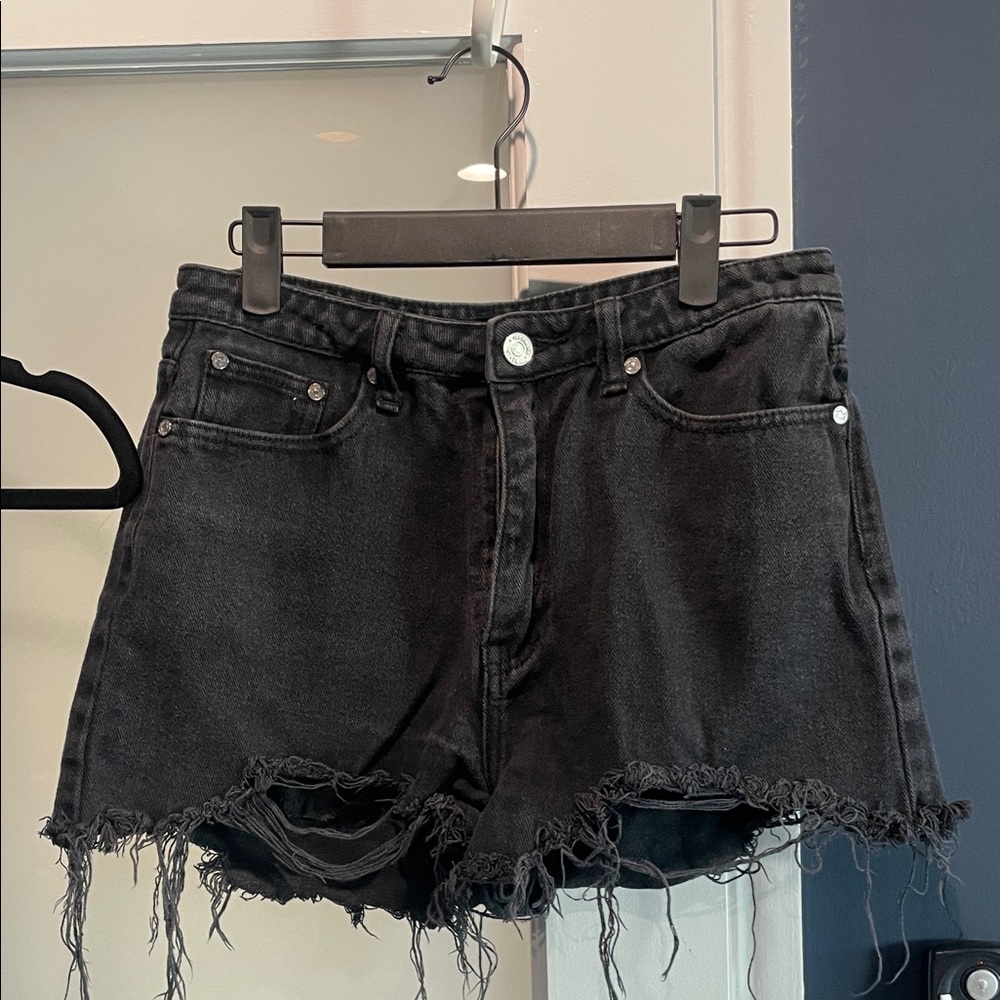 Missguided Black Distressed Shorts